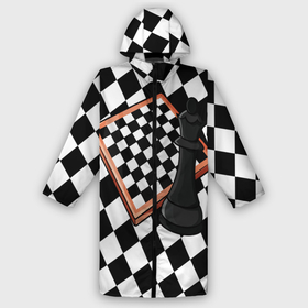Дождевик унисекс 3D с принтом Шахматы в городе Новоалтайск,  |  | abstrakt | black | chess | king | queen | texture | white | абстракция | геометрия | доска | клетка | конь | королева | король | паттерн | полигоны | ромб | текстура | ферзь | фигуры | ход королевы | шахматы