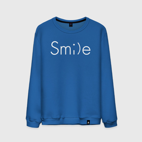 Мужской свитшот хлопок с принтом SMILE | УЛЫБКА , 100% хлопок |  | creative | minimalism | smile | креатив | креативная | минимал | минимализм | надпись | смайл | смайлик | текст | улыбка