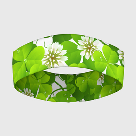 Повязка на голову 3D с принтом Ирландский Клевер и Монетка ,  |  | день ирландии | зеленая | зеленый | ирландец | ирландская | ирландский | клевер | монета | патрик | с патриком