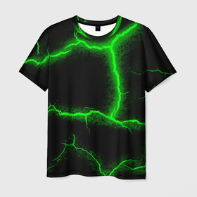 Мужская футболка 3D с принтом К - 13 зелёная трещина 3D в Петрозаводске, 100% полиэфир | прямой крой, круглый вырез горловины, длина до линии бедер | Тематика изображения на принте: :
узор | абстракция | искуство | культура | минимализм | текстура