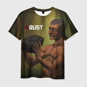 Мужская футболка 3D с принтом Rust в Курске, 100% полиэфир | прямой крой, круглый вырез горловины, длина до линии бедер | air drop | facepunch | game | rust | survival | wolf | аир дроп | выживание | игра