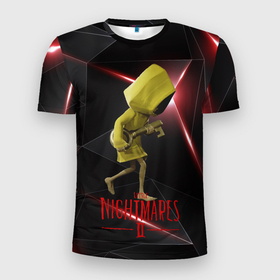 Мужская футболка 3D спортивная с принтом Little Nightmares 2 в Петрозаводске, 100% полиэстер с улучшенными характеристиками | приталенный силуэт, круглая горловина, широкие плечи, сужается к линии бедра | little nightmares | игра | страшилка | страшная игра | ужас | хоррор