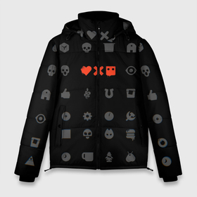 Мужская зимняя куртка 3D с принтом Любовь, смерть и роботы в Екатеринбурге, верх — 100% полиэстер; подкладка — 100% полиэстер; утеплитель — 100% полиэстер | длина ниже бедра, свободный силуэт Оверсайз. Есть воротник-стойка, отстегивающийся капюшон и ветрозащитная планка. 

Боковые карманы с листочкой на кнопках и внутренний карман на молнии. | love death and robots | иконка | кибер | логотип | любовь | мультик | нетфликс | подарок | робот | сериал | символ | черный