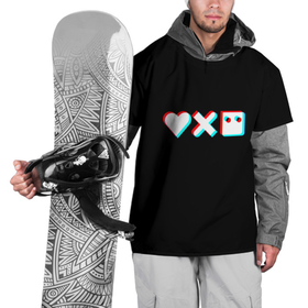 Накидка на куртку 3D с принтом Любовь, смерть и роботы в Курске, 100% полиэстер |  | 3d | 3д | love death and robots | иконка | кибер | логотип | любовь | мультик | нетфликс | подарок | робот | сериал | символ | черный