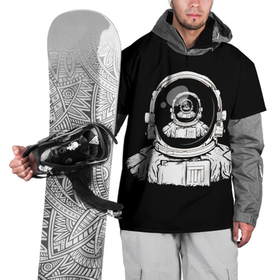 Накидка на куртку 3D с принтом Скафандр с отражением его же , 100% полиэстер |  | cosmonaut | граффити | картинка в картинке | космонавт | космос | рисунок | скафандр | скафандр с отражением его же | черный фон