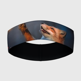 Повязка на голову 3D с принтом Лиса и огонек в Тюмени,  |  | fox | foxy | животное | звери | лиса | лисенок | лисичка | милая | рыжая | фокс