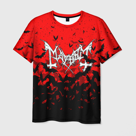 Мужская футболка 3D с принтом MAYHEM в Новосибирске, 100% полиэфир | прямой крой, круглый вырез горловины, длина до линии бедер | mayhem | metal | rock | the true mayhem. | блэк метал | дэд | мертвый | метал | музыка | мэйхем | рок