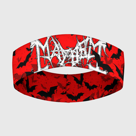 Повязка на голову 3D с принтом MAYHEM в Новосибирске,  |  | mayhem | metal | rock | the true mayhem. | блэк метал | дэд | мертвый | метал | музыка | мэйхем | рок