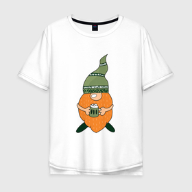 Мужская футболка хлопок Oversize с принтом Гном - День святого Патрика , 100% хлопок | свободный крой, круглый ворот, “спинка” длиннее передней части | борода | гном | день святого патрика | зеленый | ирландия | лепрекон | мультяшный | оранжевый | патрик | подарок | символ | смешной | фэнтези