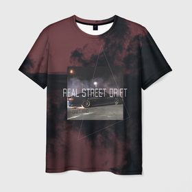 Мужская футболка 3D с принтом Street Drift Уличный дрифт в Санкт-Петербурге, 100% полиэфир | прямой крой, круглый вырез горловины, длина до линии бедер | 2 | drift | jdm | king | mark | real | street | toyota | геометрия | два | дрифт | дрифта | дрифтер | король | марк | машины | настоящий | ночь | тачки | тойота | уличный