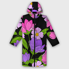 Дождевик унисекс 3D с принтом Ночные цветы в городе Новоалтайск,  |  | fashion | flowers | бабушка | букет | бутоны | весна | ветки | девушкам | дочь | зелень | лаванда | лепестки | лето | лилии | листья | лучшая | мама | ночь | пионы | подарок | поляна | природа | растения | розы
