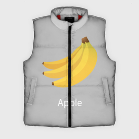 Мужской жилет утепленный 3D с принтом Banana в Екатеринбурге,  |  | apple | banana | grey | банан | серый | яблоко