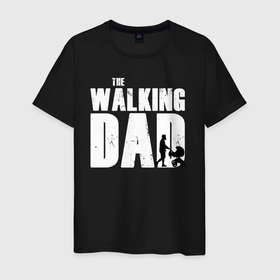 Мужская футболка хлопок с принтом Лучший папа в Тюмени, 100% хлопок | прямой крой, круглый вырез горловины, длина до линии бедер, слегка спущенное плечо. | the walking dad | подарок для будущих пап