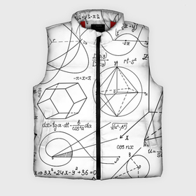 Мужской жилет утепленный 3D с принтом Геометрия в Петрозаводске,  |  | буквы | вычисления | геометрия | линии | минимализм | формулы | школа