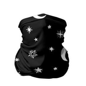 Бандана-труба 3D с принтом Звездное небо в Тюмени, 100% полиэстер, ткань с особыми свойствами — Activecool | плотность 150‒180 г/м2; хорошо тянется, но сохраняет форму | звездное небо | звездочки | звезды | космос | минимализм | полумесяц