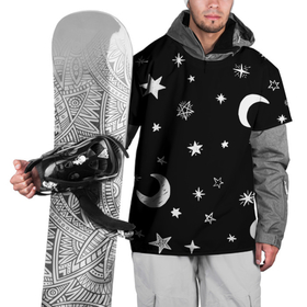 Накидка на куртку 3D с принтом Звездное небо в Белгороде, 100% полиэстер |  | Тематика изображения на принте: звездное небо | звездочки | звезды | космос | минимализм | полумесяц