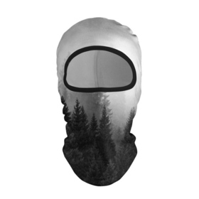 Балаклава 3D с принтом Туманный лес в Санкт-Петербурге, 100% полиэстер, ткань с особыми свойствами — Activecool | плотность 150–180 г/м2; хорошо тянется, но при этом сохраняет форму. Закрывает шею, вокруг отверстия для глаз кайма. Единый размер | tegunvteg | деревья | лес | листья | природа | темный лес | туман | туманный лес