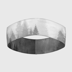 Повязка на голову 3D с принтом Туманный лес в Курске,  |  | tegunvteg | деревья | лес | листья | природа | темный лес | туман | туманный лес