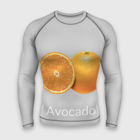 Мужской рашгард 3D с принтом Orange avocado в Курске,  |  | avocado | grey | orange | авокадо | апельсин | серый