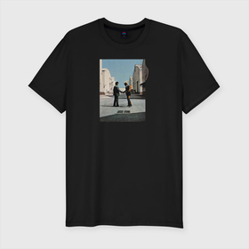 Мужская футболка хлопок Slim с принтом Pink Floyd в Тюмени, 92% хлопок, 8% лайкра | приталенный силуэт, круглый вырез ворота, длина до линии бедра, короткий рукав | pink floyd | wish you were here | альбом | музыка | пинк флойд | рок