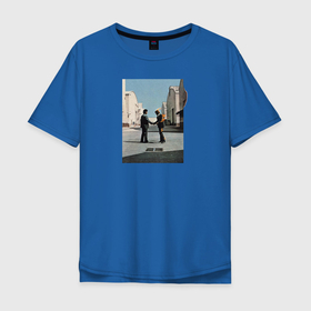 Мужская футболка хлопок Oversize с принтом Pink Floyd в Новосибирске, 100% хлопок | свободный крой, круглый ворот, “спинка” длиннее передней части | Тематика изображения на принте: pink floyd | wish you were here | альбом | музыка | пинк флойд | рок