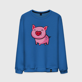 Мужской свитшот хлопок с принтом ПОРОСЁНОК , 100% хлопок |  | boar | cute | pig | piglet | pink | smile | кабан | милый | поросенок | пятачок | розовый | свинья | улыбка