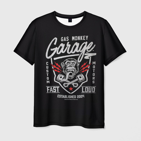 Мужская футболка 3D с принтом Gas Monkey Garage , 100% полиэфир | прямой крой, круглый вырез горловины, длина до линии бедер | garage | gas | monkey | автомобили | гараж | ретро