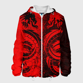Мужская куртка 3D с принтом BLACK RED DRAGONS TATOO в Кировске, ткань верха — 100% полиэстер, подклад — флис | прямой крой, подол и капюшон оформлены резинкой с фиксаторами, два кармана без застежек по бокам, один большой потайной карман на груди. Карман на груди застегивается на липучку | anime | china | dragon | japan | katana | samurai | smoke | snake | sword | tattoo | аниме | дракон | дым | змей | катана | китай | меч | самурай | тату | татуировка | япония