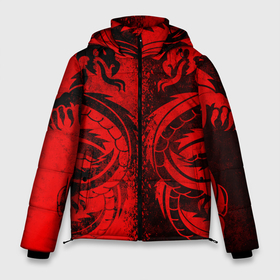 Мужская зимняя куртка 3D с принтом BLACK RED DRAGONS TATOO в Санкт-Петербурге, верх — 100% полиэстер; подкладка — 100% полиэстер; утеплитель — 100% полиэстер | длина ниже бедра, свободный силуэт Оверсайз. Есть воротник-стойка, отстегивающийся капюшон и ветрозащитная планка. 

Боковые карманы с листочкой на кнопках и внутренний карман на молнии. | anime | china | dragon | japan | katana | samurai | smoke | snake | sword | tattoo | аниме | дракон | дым | змей | катана | китай | меч | самурай | тату | татуировка | япония