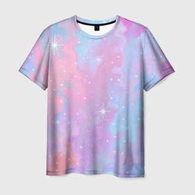 Мужская футболка 3D с принтом Просто космос в Санкт-Петербурге, 100% полиэфир | прямой крой, круглый вырез горловины, длина до линии бедер | space | вселенная | звезды | космос | розовый космос