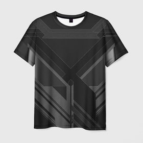 Мужская футболка 3D с принтом Хромированная Сталь в Курске, 100% полиэфир | прямой крой, круглый вырез горловины, длина до линии бедер | black | iron | metall | stell | texture | white | готика | железо | мрачная | полосы | сталь | текстура | темная | чб | черная | черно белая