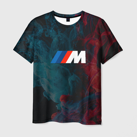 Мужская футболка 3D с принтом BMW M Power | БМВ М в Новосибирске, 100% полиэфир | прямой крой, круглый вырез горловины, длина до линии бедер | bmw | m | performance | power | баварская | бмв | бмвшник | бумер | дым | м | марка | огни | огонь | полный | привод | сила