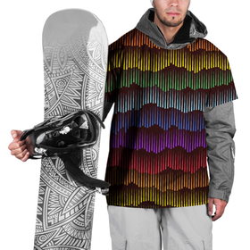 Накидка на куртку 3D с принтом Радуга в Новосибирске, 100% полиэстер |  | волны | настроение | радуга | радужное | текстура