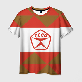 Мужская футболка 3D с принтом Советское печенье  , 100% полиэфир | прямой крой, круглый вырез горловины, длина до линии бедер | знак качества | печенье | советский союз | ссср | юбилейное