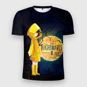 Мужская футболка 3D спортивная с принтом Little Nightmares 2 в Тюмени, 100% полиэстер с улучшенными характеристиками | приталенный силуэт, круглая горловина, широкие плечи, сужается к линии бедра | little nightmares | страшилка | страшная игра | ужас | хоррор