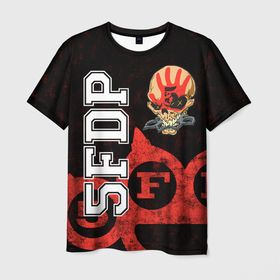 Мужская футболка 3D с принтом Five Finger Death Punch [1] , 100% полиэфир | прямой крой, круглый вырез горловины, длина до линии бедер | 5fdp | 5фдп | ffdp | five finger death punch | metal | music | skeleton | sounds | метал | музыка | рок | череп