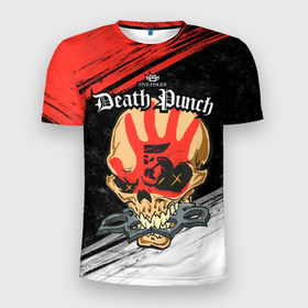 Мужская футболка 3D спортивная с принтом Five Finger Death Punch [7] в Новосибирске, 100% полиэстер с улучшенными характеристиками | приталенный силуэт, круглая горловина, широкие плечи, сужается к линии бедра | 5fdp | 5фдп | ffdp | five finger death punch | metal | music | skeleton | sounds | метал | музыка | рок | череп