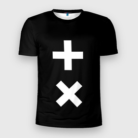 Мужская футболка 3D спортивная с принтом Martin Garrix в Петрозаводске, 100% полиэстер с улучшенными характеристиками | приталенный силуэт, круглая горловина, широкие плечи, сужается к линии бедра | гаррикс | знаки | кресты | мартин | плюсы