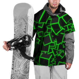 Накидка на куртку 3D с принтом Cyber cube в Екатеринбурге, 100% полиэстер |  | Тематика изображения на принте: 3д кубики | cyber cube | кибер куб | куб | неоновые кубики