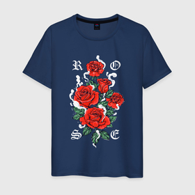 Мужская футболка хлопок с принтом РОЗЫ | ROSES SMOKE в Новосибирске, 100% хлопок | прямой крой, круглый вырез горловины, длина до линии бедер, слегка спущенное плечо. | chery | flowers | japan | roses | sakura | вишня | растения | розы | ромашка | сакура | тюльпаны | цветы | цветы сакуры | япония