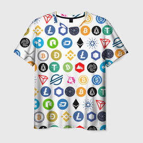 Мужская футболка 3D с принтом BITCOIN PATTERN | БИТКОИН(Z) в Новосибирске, 100% полиэфир | прямой крой, круглый вырез горловины, длина до линии бедер | binance coin | bitcoin | blockchain | btc | cardano | crypto | ethereum | polkadot | tether | xrp | биткоин | блокчейн | валюта | деньги | криптовалюта | майнер | майнинг | паттерн | цифровая валюта | цифровое золото | эфир