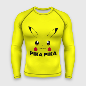 Мужской рашгард 3D с принтом Пикачу с хвостом в Кировске,  |  | pika | pika pika | pikachu | костюм пикачу | пика пика | пикачу | покемон | хвост