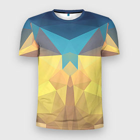 Мужская футболка 3D Slim с принтом Абстрактная Геометрия в Белгороде, 100% полиэстер с улучшенными характеристиками | приталенный силуэт, круглая горловина, широкие плечи, сужается к линии бедра | абстрактная геометрия | абстракция | геометрия | линии | минимализм | треугольники