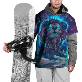 Накидка на куртку 3D с принтом Galaxy Lion в Санкт-Петербурге, 100% полиэстер |  | light | lion | night | space | вода | космос | лев | ночь | свет