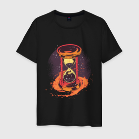 Мужская футболка хлопок с принтом Галактические Песочные часы  в Тюмени, 100% хлопок | прямой крой, круглый вырез горловины, длина до линии бедер, слегка спущенное плечо. | art | esoterics | galaxy | science | space | time | universe | арт | астрология | в космосе | время | вселенная | галактика | иллюстрация | кабала | каббала | космос | магия | наука | псевдонаука | суфизм | эзотеризм 
