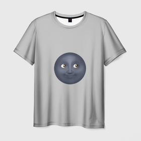 Мужская футболка 3D с принтом темная луна в Новосибирске, 100% полиэфир | прямой крой, круглый вырез горловины, длина до линии бедер | луна | любовь | пара | смайлик | темный | эмоджи