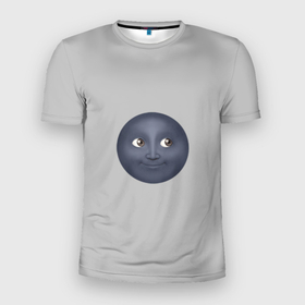Мужская футболка 3D Slim с принтом темная луна в Курске, 100% полиэстер с улучшенными характеристиками | приталенный силуэт, круглая горловина, широкие плечи, сужается к линии бедра | луна | любовь | пара | смайлик | темный | эмоджи