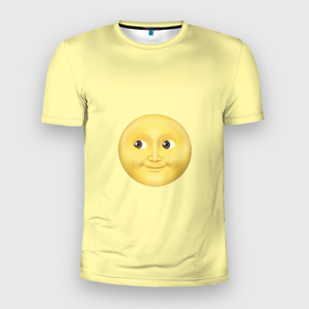 Мужская футболка 3D Slim с принтом светлая луна в Петрозаводске, 100% полиэстер с улучшенными характеристиками | приталенный силуэт, круглая горловина, широкие плечи, сужается к линии бедра | луна | любовь | пара | смайлик | темный | эмоджи