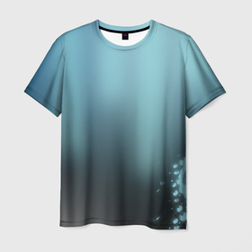 Мужская футболка 3D с принтом Водяные свечения в Белгороде, 100% полиэфир | прямой крой, круглый вырез горловины, длина до линии бедер | bubbles | depth | water | вода | глубина | пузыри