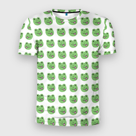 Мужская футболка 3D спортивная с принтом лягушки в Белгороде, 100% полиэстер с улучшенными характеристиками | приталенный силуэт, круглая горловина, широкие плечи, сужается к линии бедра | животные | лягушка | милота | природа